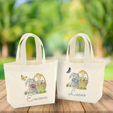 Personalised bunny mini Easter bag with name, Egg hunt bags, Girls or boys baskets