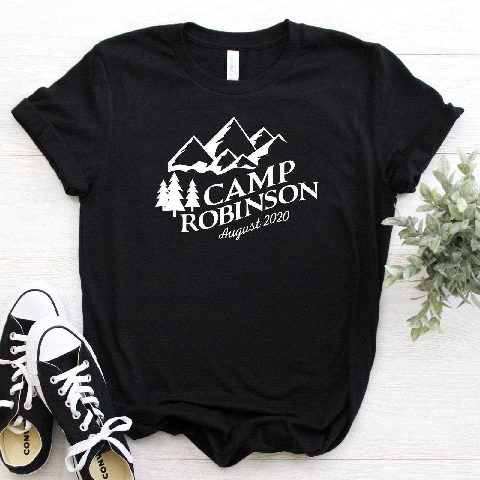 Personalised camper T-shirt with date, Hiking Gift Shirt, Nature Lover Gift