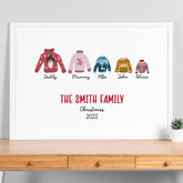 Personalised Christmas Family Poster, Xmas Family Name Print Decor
