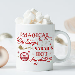 Personalised Christmas hot chocolate mug, Gift for kids, North Pole Mug