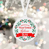 Personalised Christmas on The Polar Express Tree Ornament with Name, Family Xmas Decor