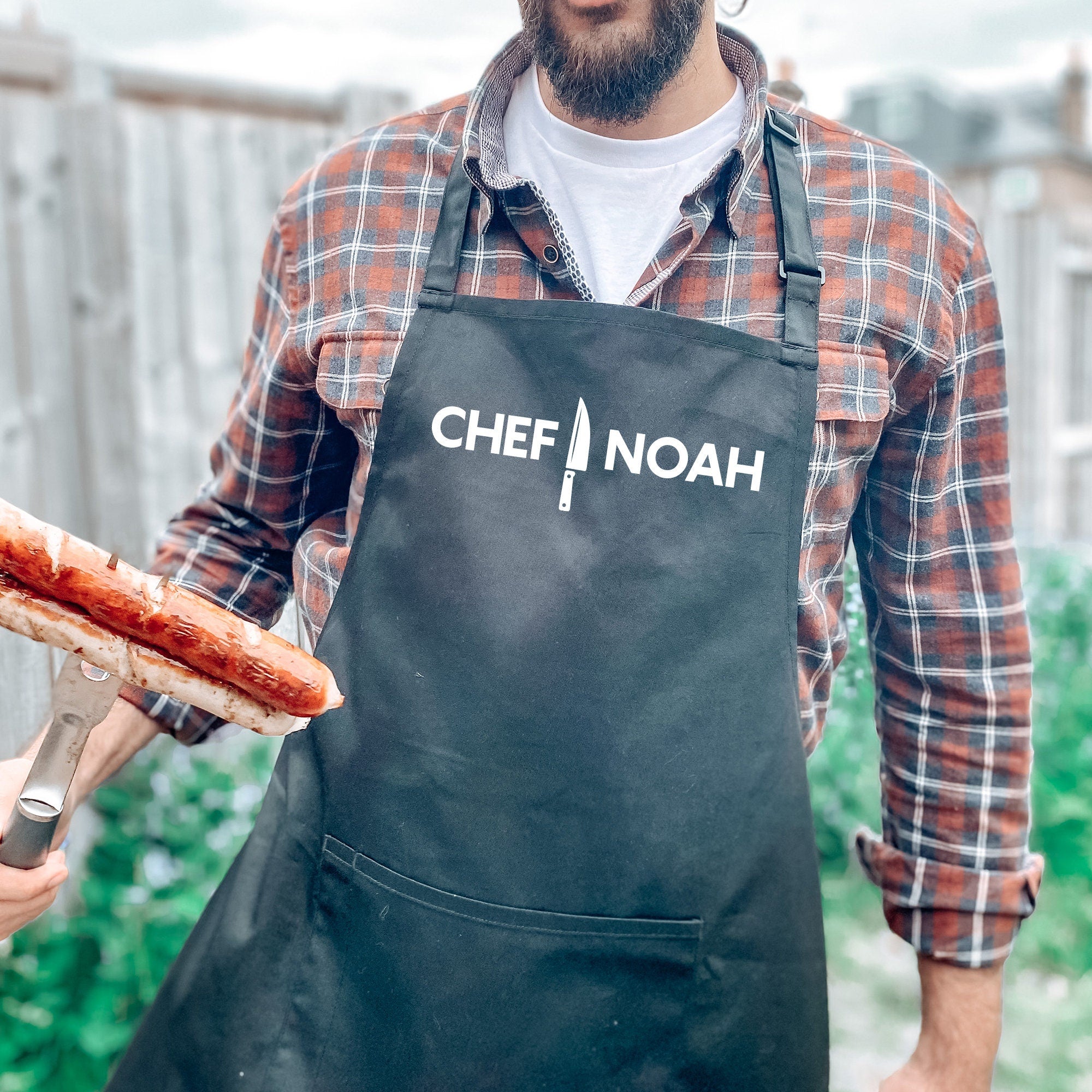 Personalised Cooking Apron For Men, Kitchen Cooking Gift For Him, Chef Husband Father'S Day Bbq Gift