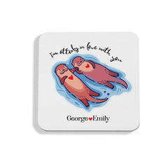 Personalised Couple Mug with Otters, Valentine's Day Gift for Her Him Wife