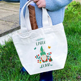 Personalised cute gnome mini Easter bag with name, Egg hunt bags, Girls or boys baskets