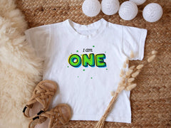 Personalised cute kids birthday t-shirt, I am one, two, three, for, five, six etc.