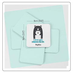 Personalised daddy bear coaster, Gift for dad, Father's day present, Dad, Dada bear