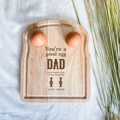 Personalised Dippy Egg Board With Name, Gift For Dad Grandad Uncle, First Father'S Day Christmas