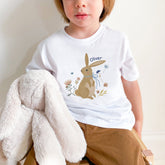 Personalised Easter bunny T-Shirt with name, Easter gift for boy girl, Bunny Childrens tshirt
