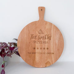 Personalised Engraved Pizza Paddle 45Cm, With Family Name, Christmas Birthday Engagement Gift