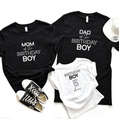 Personalised family matching birthday t-shirt with name