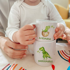 Personalised Family Mug, Funny Daddy and Baby Animals New Home Gift, Dada and Me Matching gift