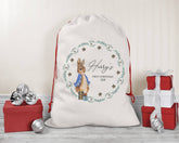 Personalised First Christmas Sack with a name, 1st Xmas, Rabbit Design, Gift Santa Sacks