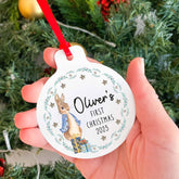 Personalised First Christmas Tree Ornament, Cute Rabbit Design With Name
