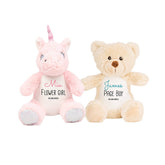 Personalised flower girl, page boy soft toy, page boy gift, Teddy plush