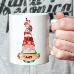 Personalised Gnome Christmas Name Mug, Gift For Him Or Her, Gonk Xmas, Nordic Style