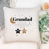 Personalised grandad cushion with grandchildren names, Little stars, Cute Personalised Father's Day Gift for grandpa