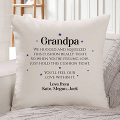 Personalised Grandad Hug Cushion Cover, Suitable Dad Uncle Granda Gift, Christmas Birthday Present