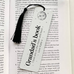 Personalised grandma grandad bookmark with tassel, Also for mum, dad, uncle, auntie