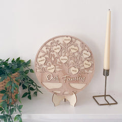 Personalised Handmade Wooden Family Tree, Christmas Décor, Gift For Granparents