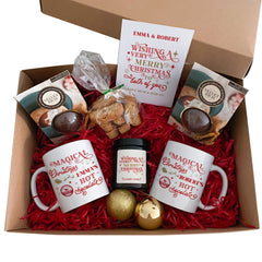 Personalised Hot Chocolate Gift Set, Chocolate Bomb with Marshmallows, Mug Candle Biscotti Card