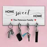 Personalised key ring holder for wall, Personalized housewarming gift