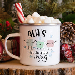 Personalised Kids Hot Chocolate Mug, Christmas Gift for son daughter grandson granddaughter
