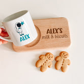 Personalised Kids Mug and Board with Child's Name Unicorn Astronaut Dinosaur Rainbow design