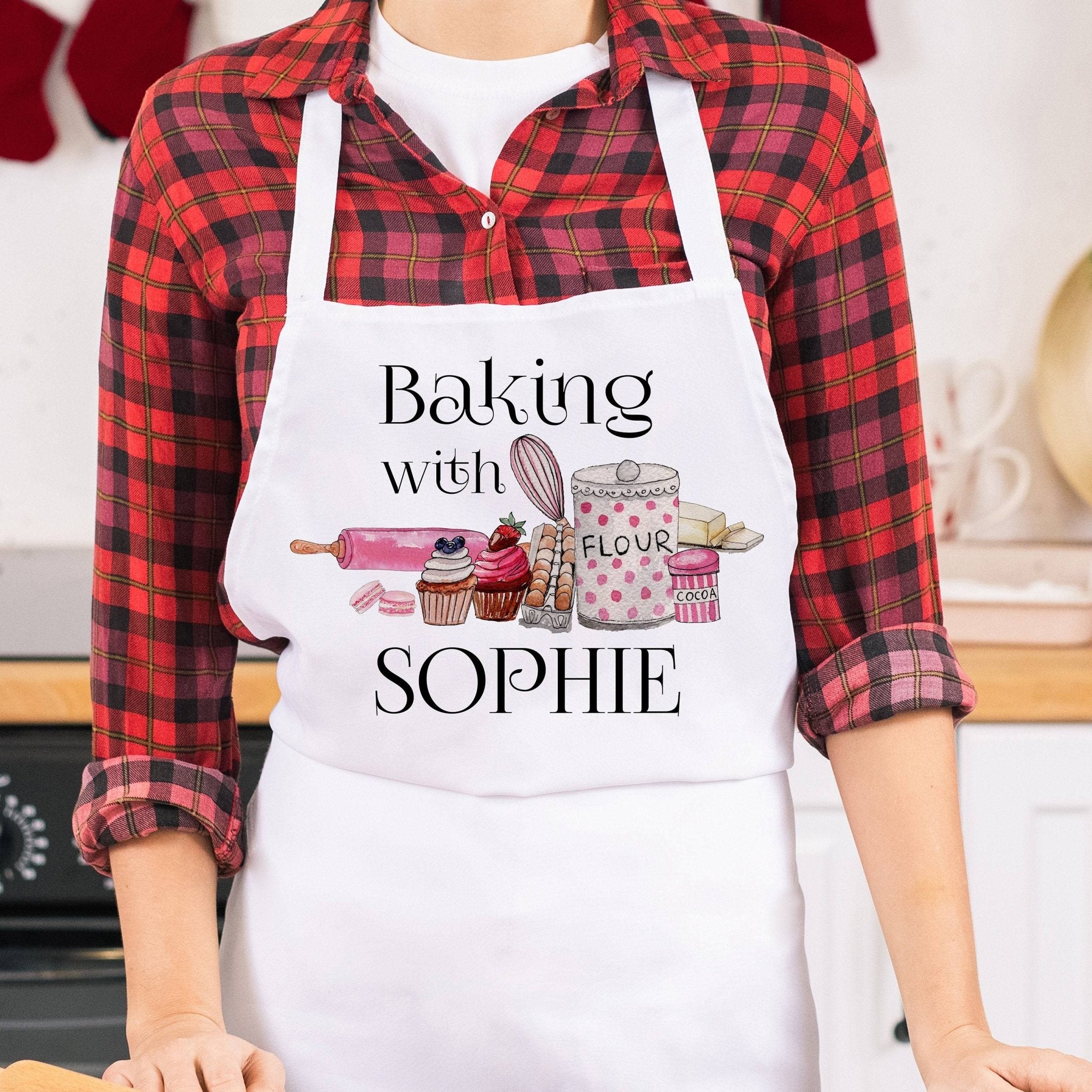 Personalised kitchen apron with name, Christmas Gift for her, Housewarming Gift