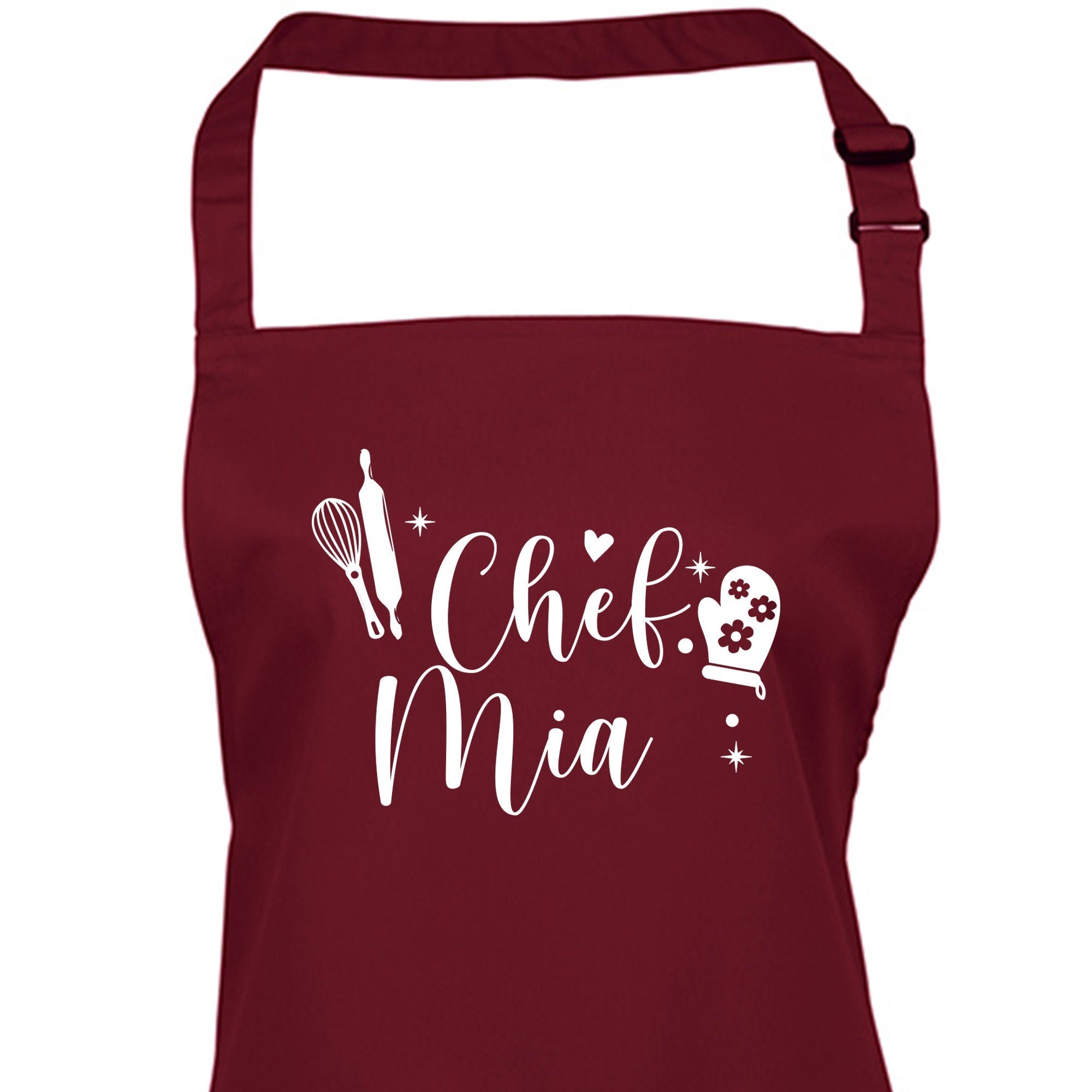 Personalised Kitchen Apron With Name, Christmas Gift For Her, Housewarming Mother'S Day Gift