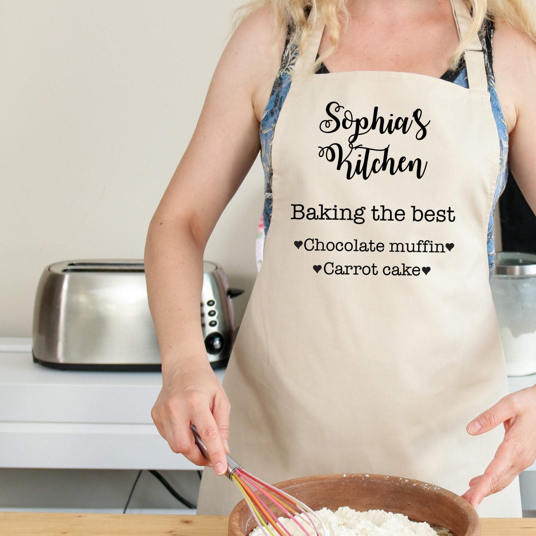Personalised kitchen apron with the best cookings, Gift for her, Christmas, Mother's Day, Baker gift