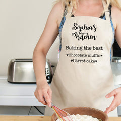 Personalised kitchen apron with the best cookings, Gift for her, Christmas, Mother's Day, Baker gift