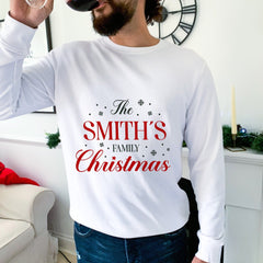 Personalised Matching Family Christmas Sweatshirt, Qty 1, Last Name Xmas Jumper Adult And Kids Size