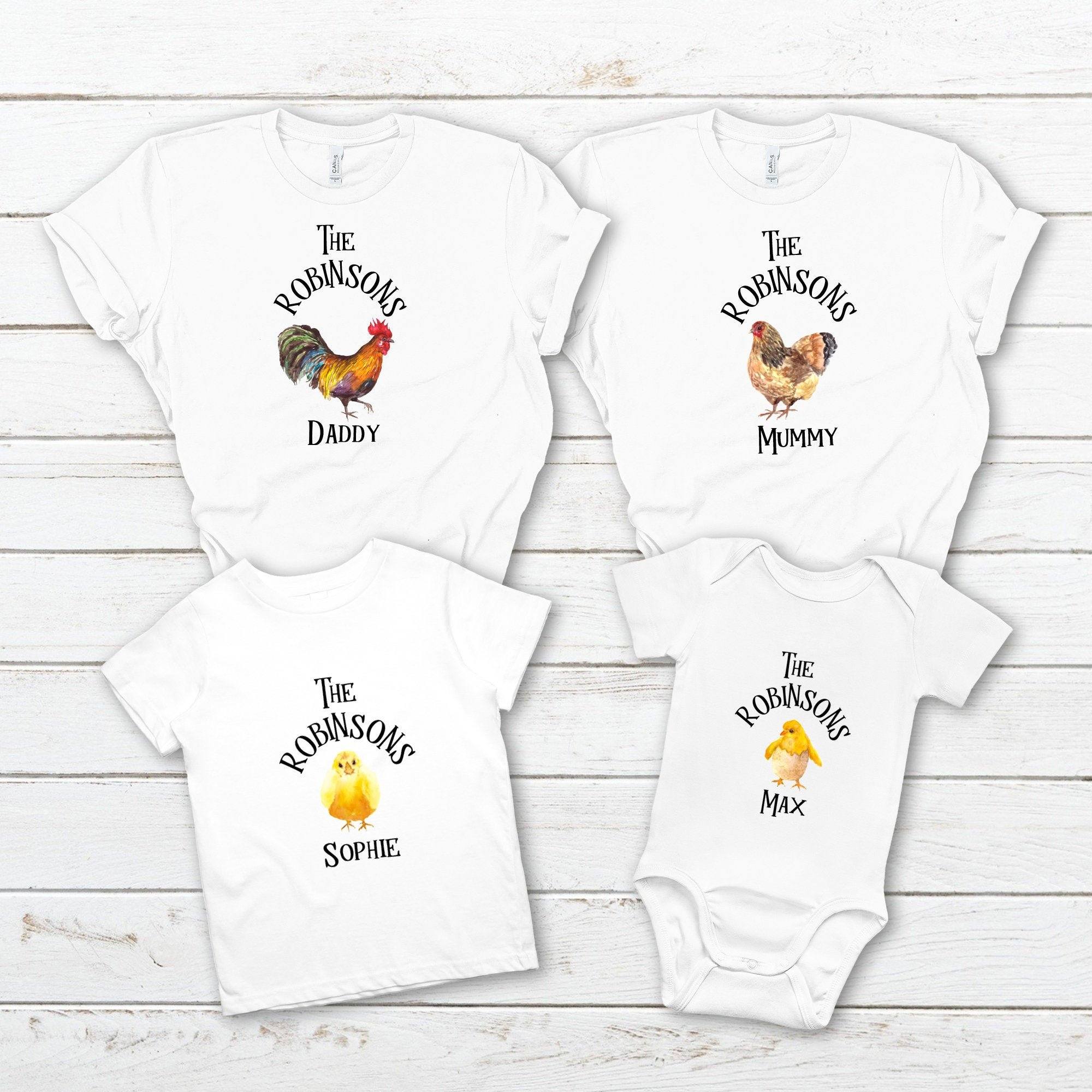 Personalised matching family t-shirt with names, QTY 1, Funny Father's Day, Mother's Day outfit