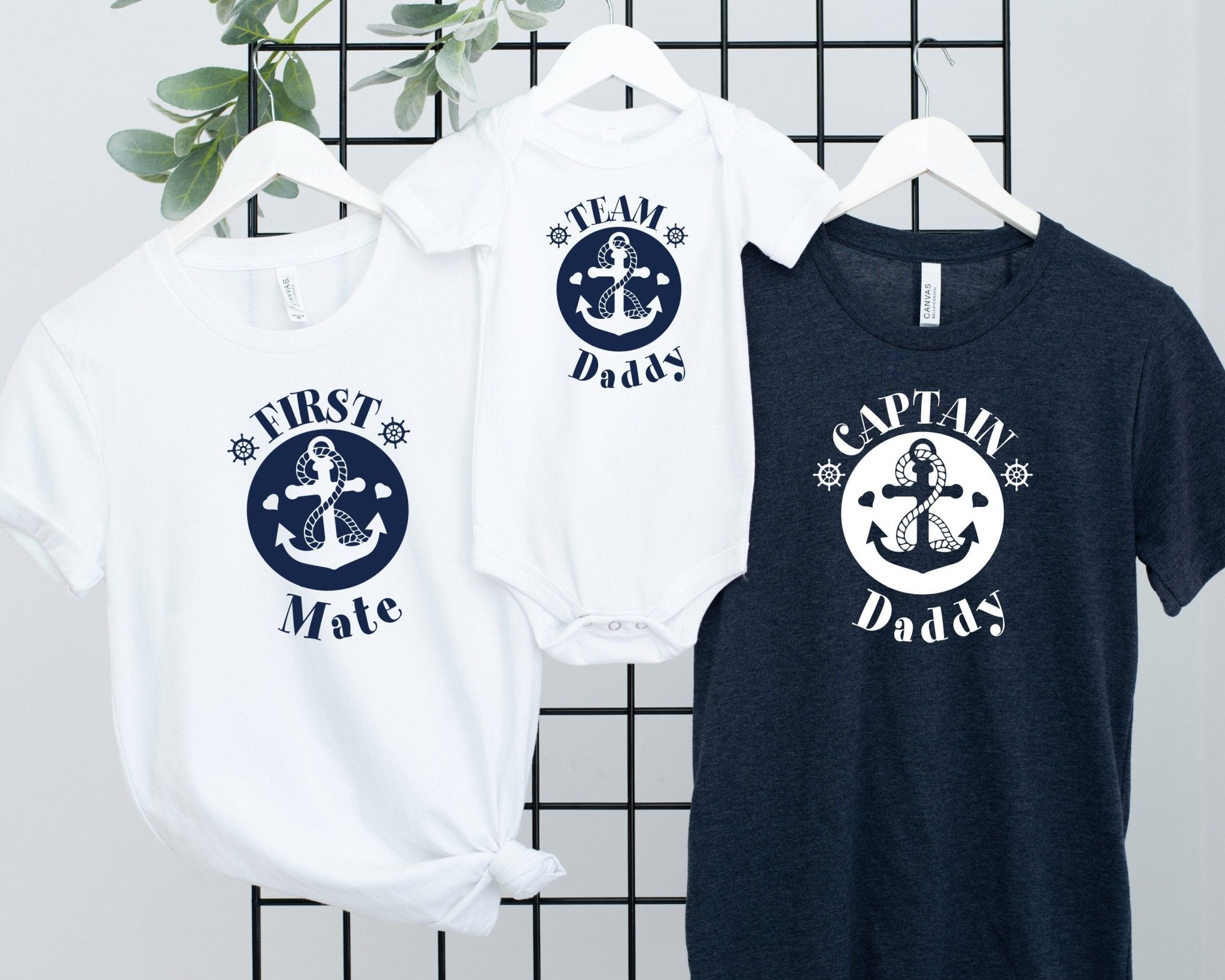 Personalised matching Father's Day t-shirt, Captain daddy, first mate