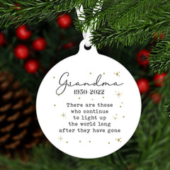 Personalised memorial metal ornament with name and date, Remembrance Christmas Tree Decoration