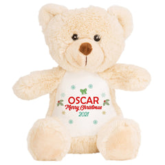 Personalised Merry Christmas soft toy, 1st Xmas gift for kids