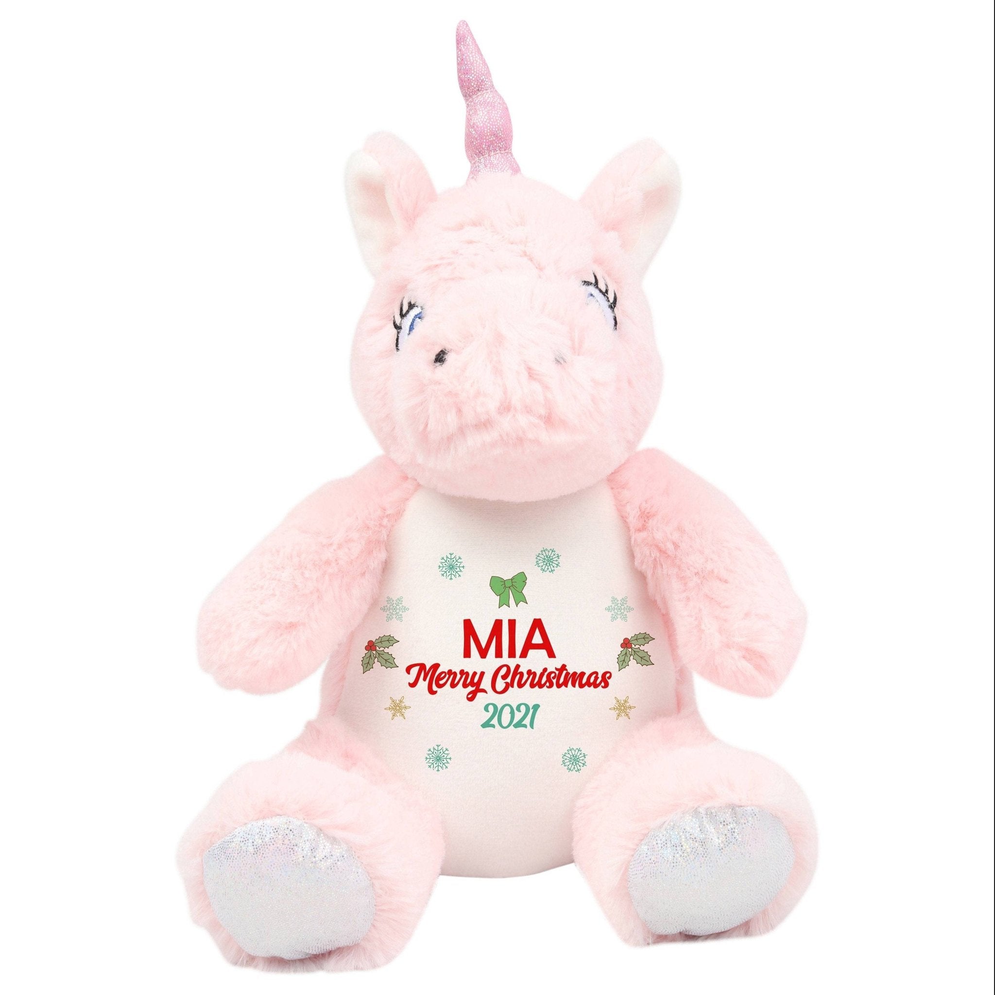 Personalised Merry Christmas soft toy, 1st Xmas gift for kids