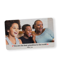 Personalised Mother's Day gift for nanny. Wallet Photo Card for Mother, Metal Photo Card