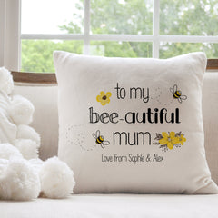 Personalised Mum Cushion With Children Names, To My Bee - Autiful Mum Pillow, Cute Mother'S Day Gift