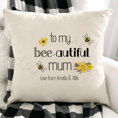 Personalised Mum Cushion With Children Names, To My Bee - Autiful Mum Pillow, Cute Mother'S Day Gift