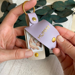 Personalised Mum Photo Keyring, Leather Photo Keychain, Mother's Day gift, gift for mum