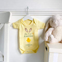 Personalised My First Easter bunny bodysuit with name and year, Easter gift for boy girl