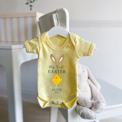 Personalised My First Easter bunny bodysuit with name and year, Easter gift for boy girl