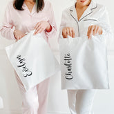 Personalised Name Tote Bag, Bridesmaid Maid Of Honour Bride Flower Girl Gift Bags, Custom Name Bag