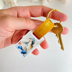 Personalised Nanny Photo Keyring, PU Leather Photo Keychain, Christmas, Mother's Day Gift