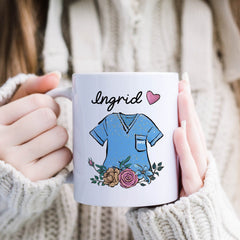 Personalised nurse mug with name, NHS nurse Thank you gift, New nurse present, Christmas Birthday gift