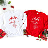 Personalised our first Christmas jumper as Mr & Mrs last name, Newlywed New Husband Wife