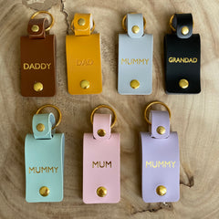 Personalised Photo Keyring with a name, PU Leather Keychain, Gift for her him