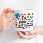 Personalised Positivity Doodle Mug Christmas Birthday Gift For Her