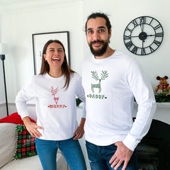 Personalised reindeer matching family Christmas sweatshirt, QTY 1, Xmas jumper adult and kids size